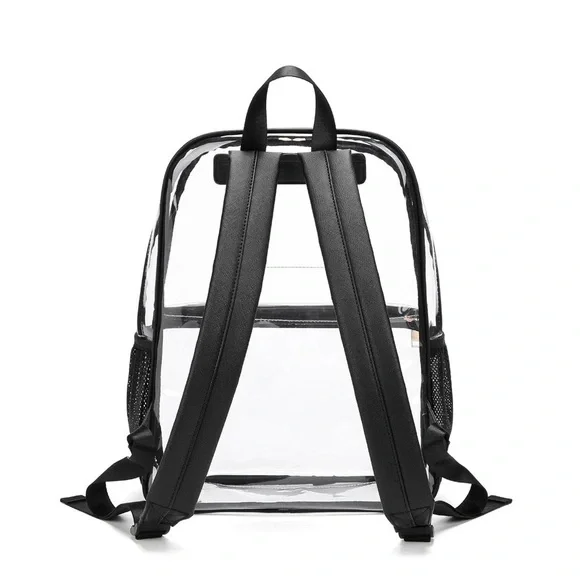 New 🆕 Clear Black Trim Backpack - Picture 2 of 3